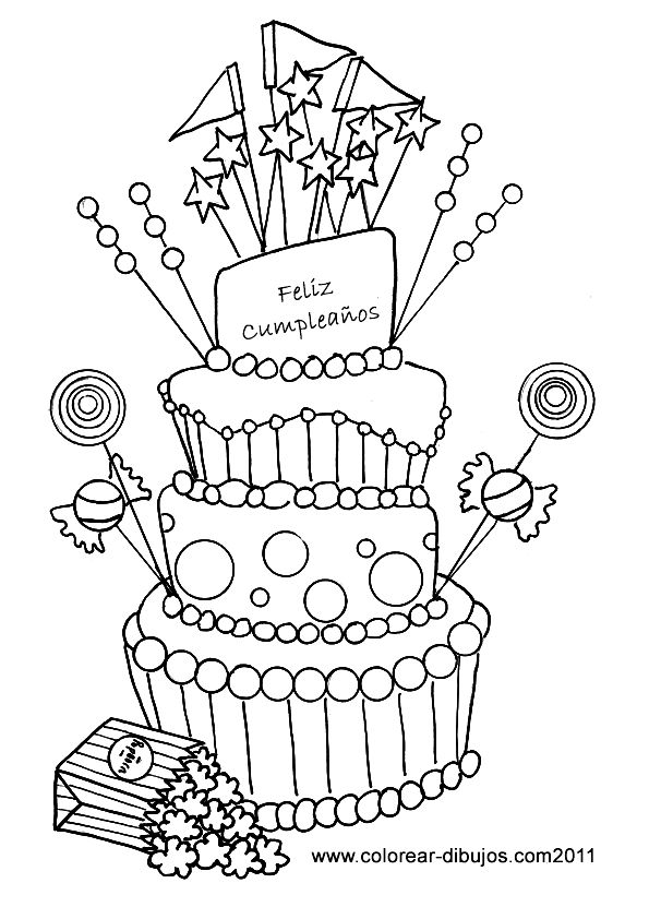 Torta happy birthday coloring pages birthday coloring pages happy birthday drawings