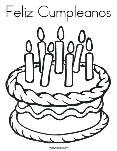 Feliz cumpleanos coloring page