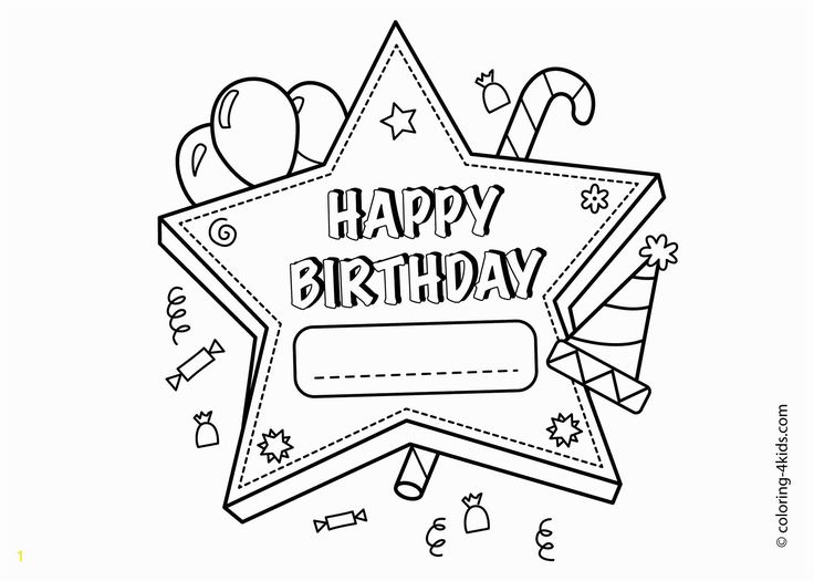 Amazing picture of happy birthday coloring page