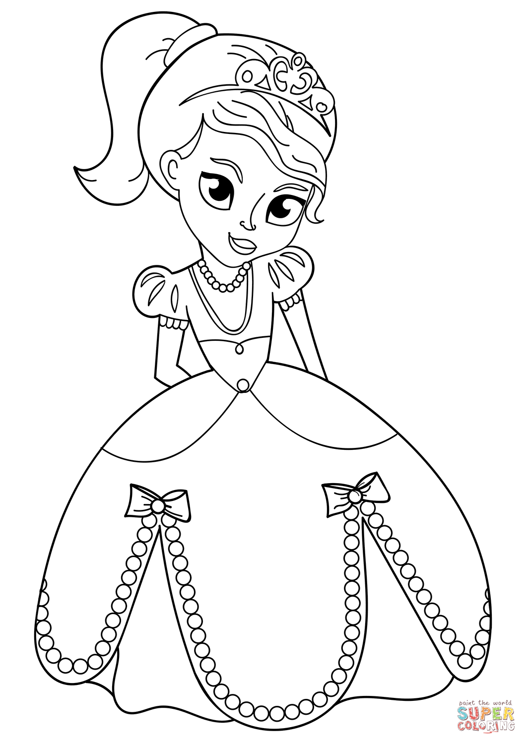 Dibujo de princesa hermosa para colorear dibujos para colorear imprimir gratis