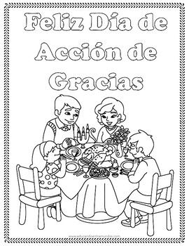 Dia de accion de gracias coloring pages thanksgiving spanish teacherspayteachers