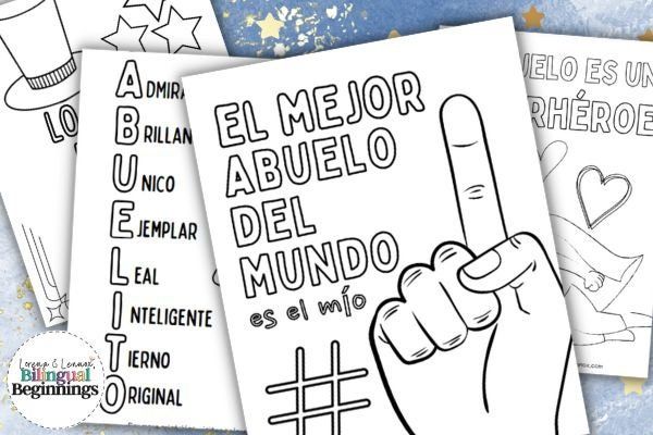 Fathers day coloring pages for abuelo in spanish