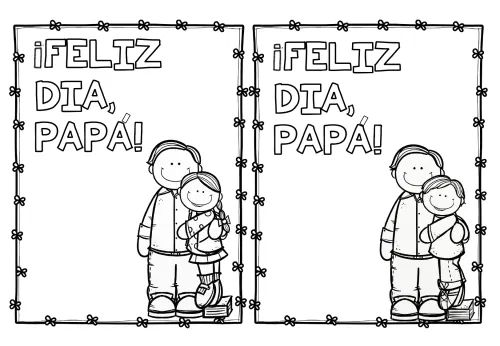 Divertidas tarjetas escribe y colorea para el dãa del padre