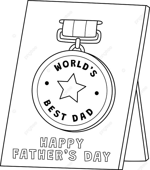 Dibujo de feliz dãa del padre medalla aislado pãgina para colorear gran hombre quema diseão vector png dibujos hombre dibujando dibujo de anillo dibujo del dia del padre png y vector para