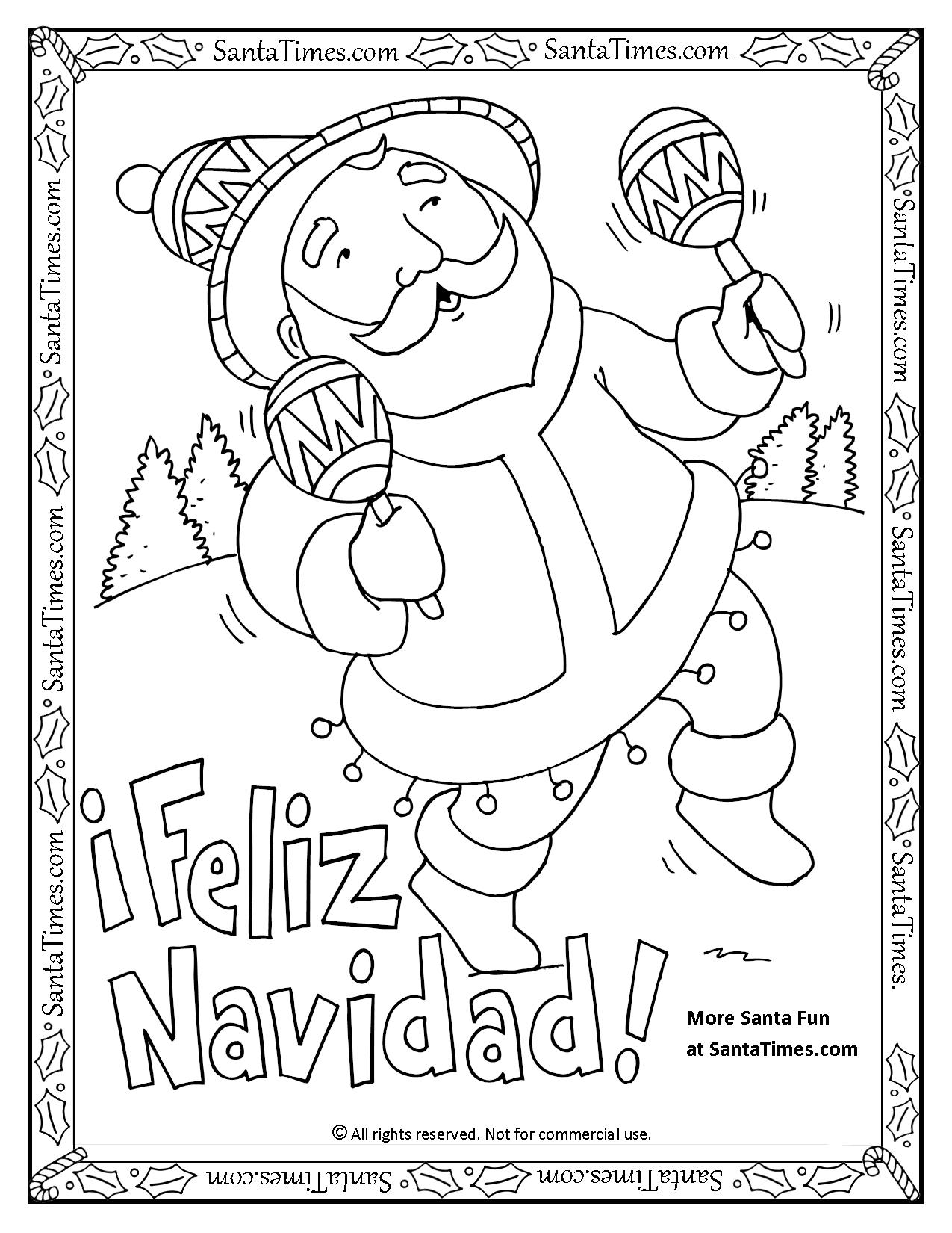 Feliz navidad printable coloring page