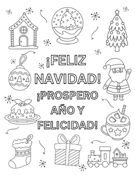 Feliz navidad coloring sheets bundle by drake classroom creations