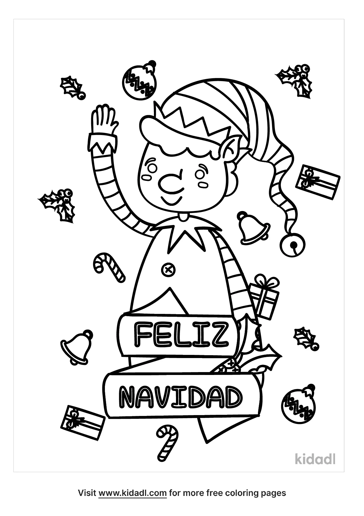 Free feliz navidad coloring page coloring page printables