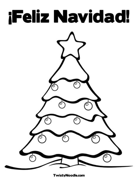 Feliz navidad coloring page christmas tree printable christmas tree coloring page printable christmas coloring pages