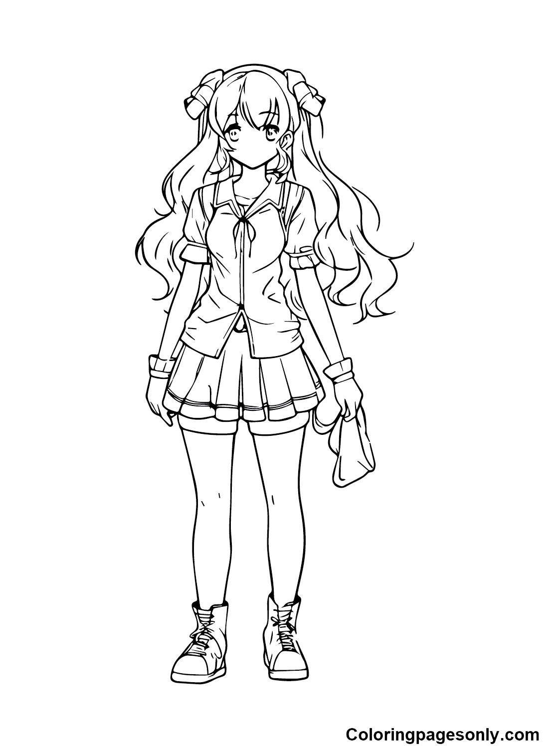 Anime girl coloring pages printable for free download