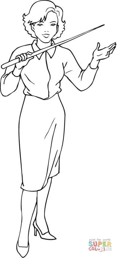 Female teacher coloring page free printable coloring pages
