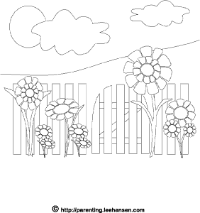 Flower garden coloring page printable