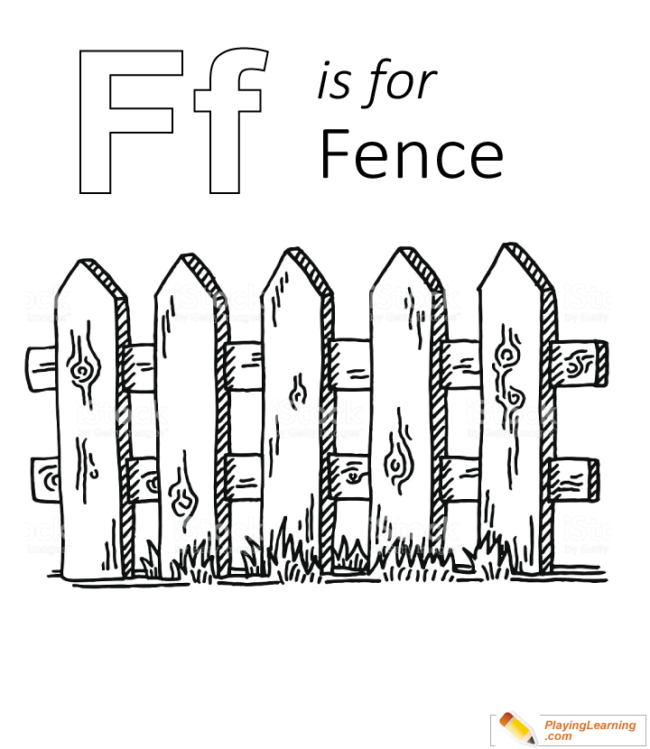 F is for fence coloring page free f is for fence coloring page