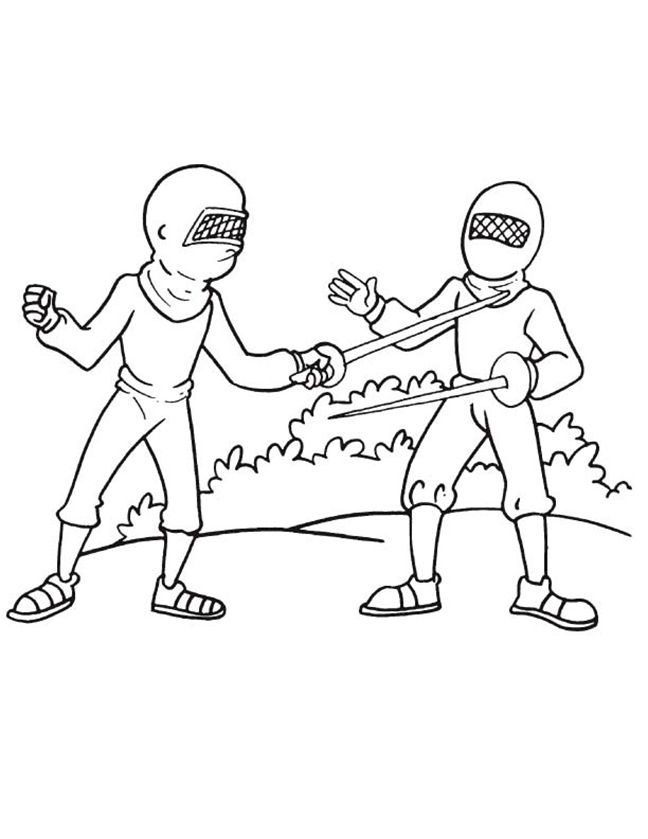 Fencing coloring pages