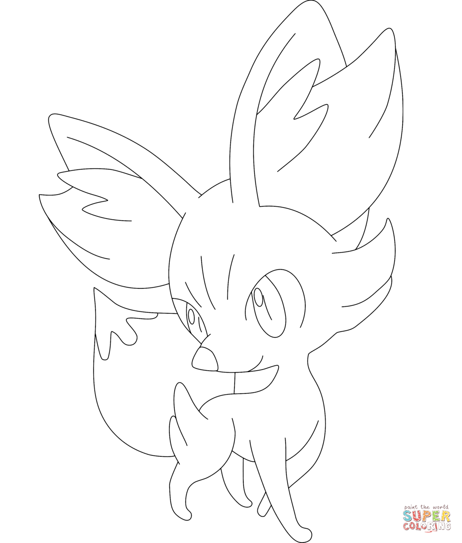 Fennekin coloring page free printable coloring pages