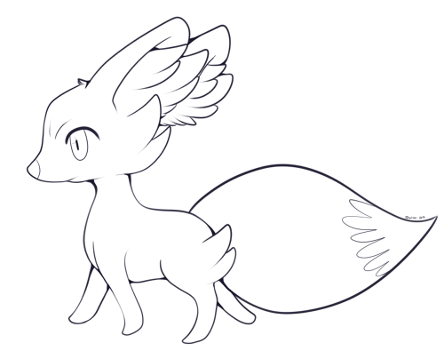 Free fennekin lineart by shariea on