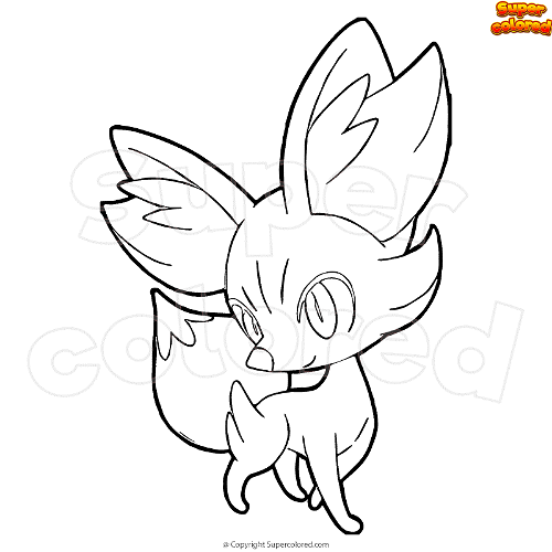 Coloring page pokemon fennekin