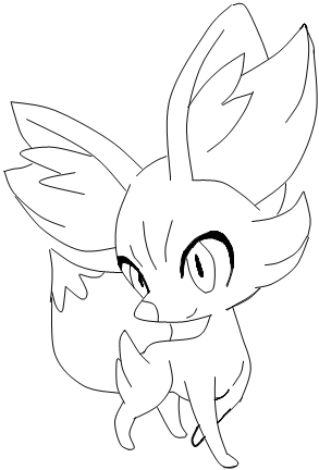 Fennekin lineart by rinkagamine on