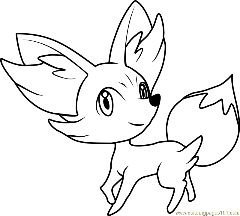 Fennekin pokemon coloring page for kids