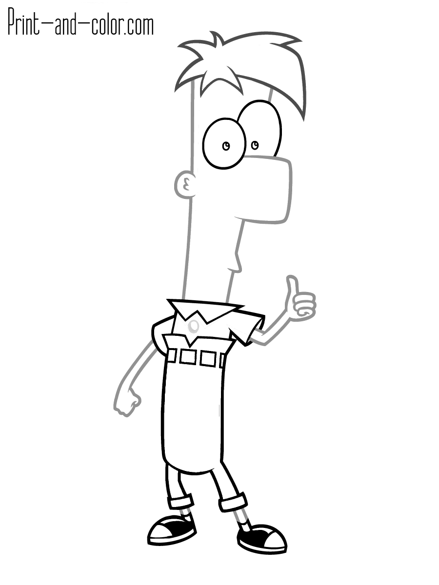 Phineas and ferb coloring pages print and color