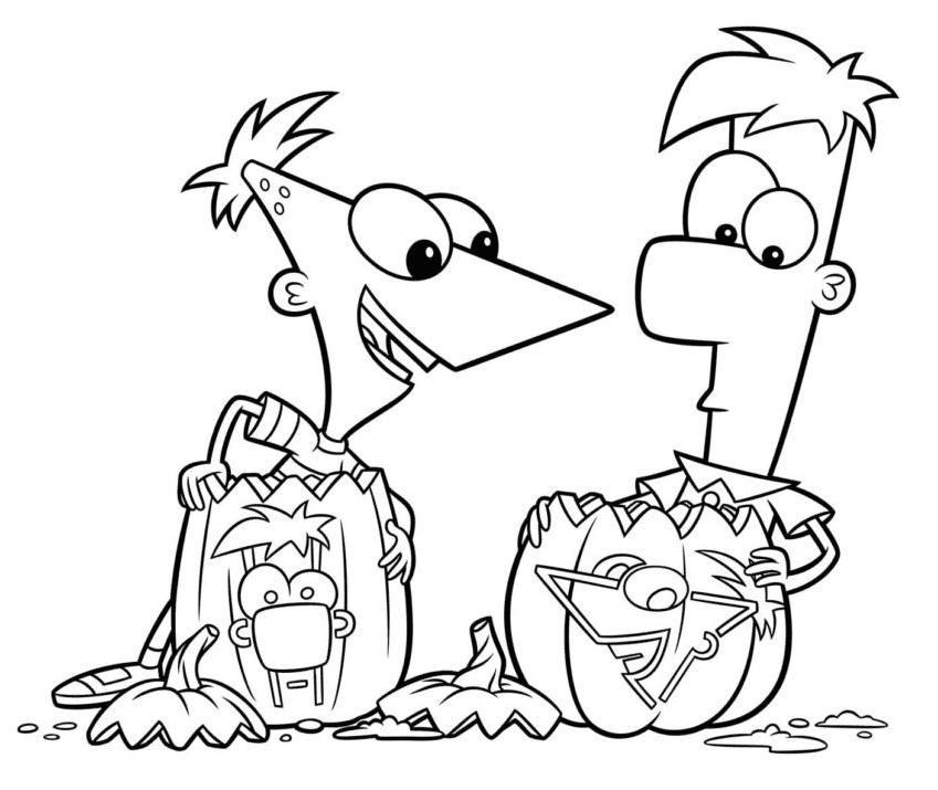 Phineas and ferb coloring pages printable for free download