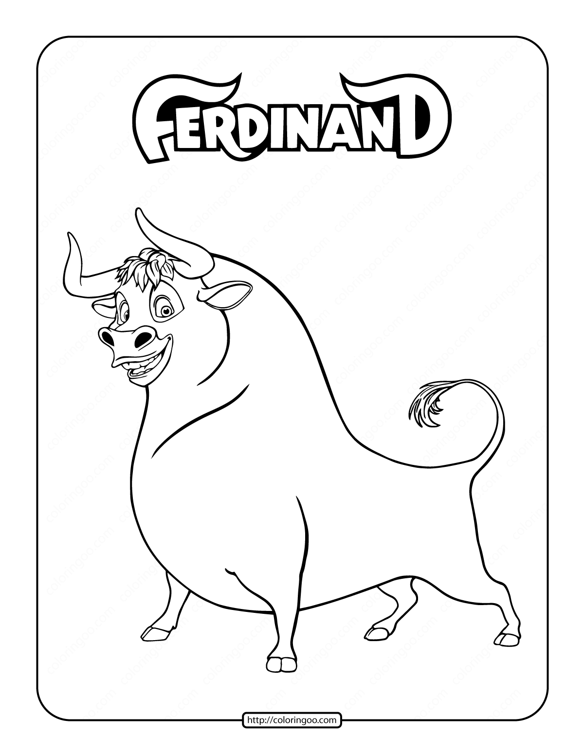 The bull ferdinand coloring page ferdinand the bulls coloring pages ferdinand