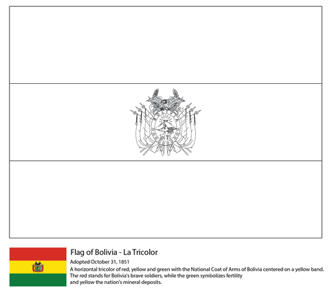 Bolivia flag coloring page free printable coloring pages