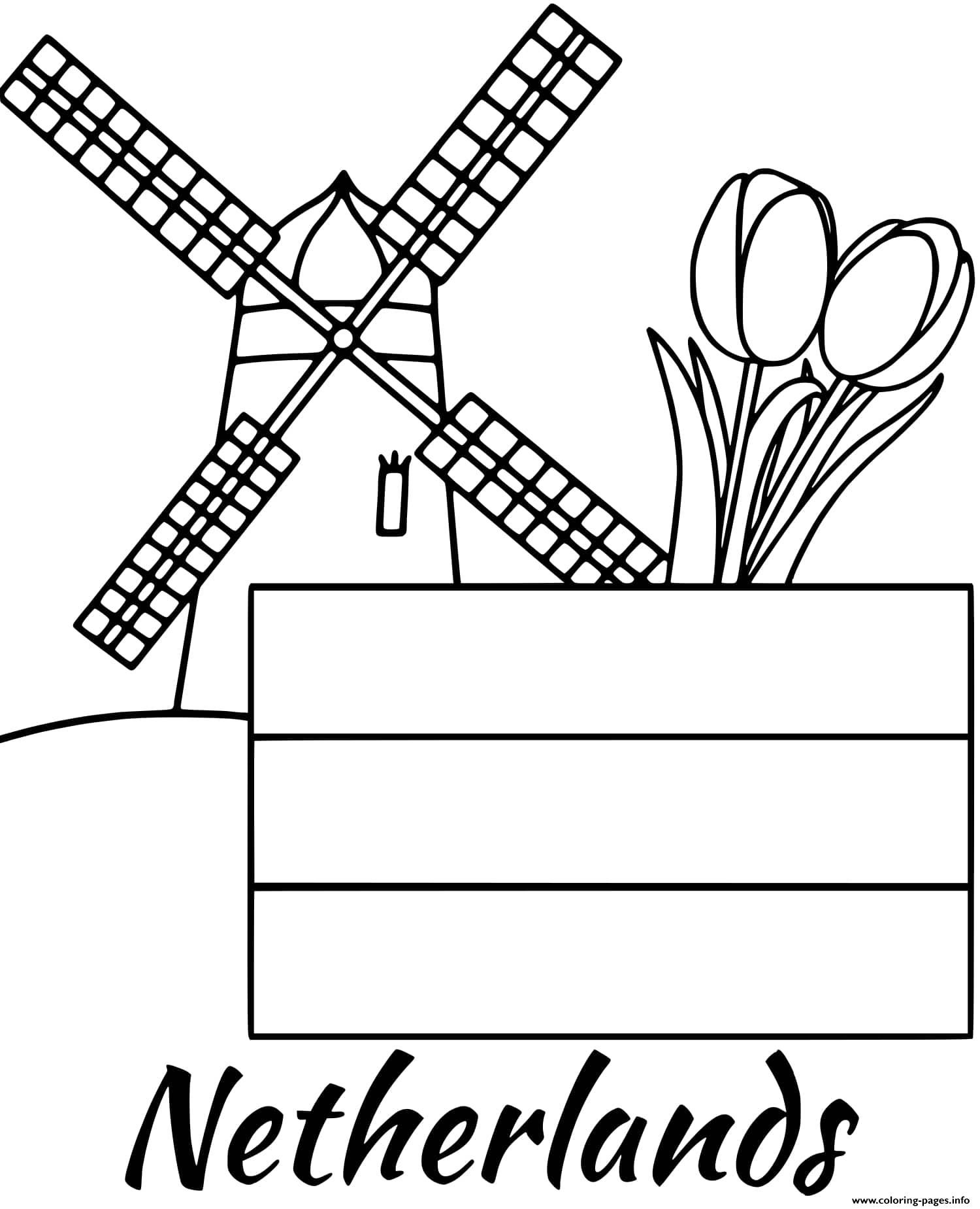 Print netherlands flag windmill coloring pages coloring pages netherlands flag star wars coloring book