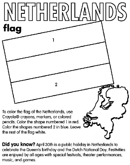 Netherlands on crayola flag coloring pages netherlands flag world thinking day