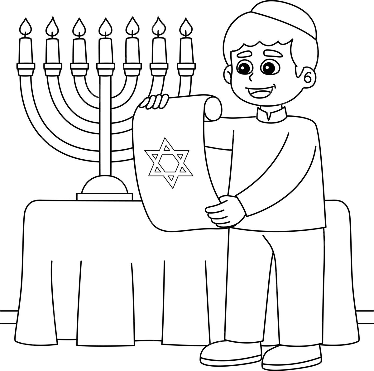 Desenho de pãgina para colorir hanukkah judaico crianãas um pergaminho vetor png desenho de rolagem desenho de anel desenho infantil imagem png e vetor para download gratuito