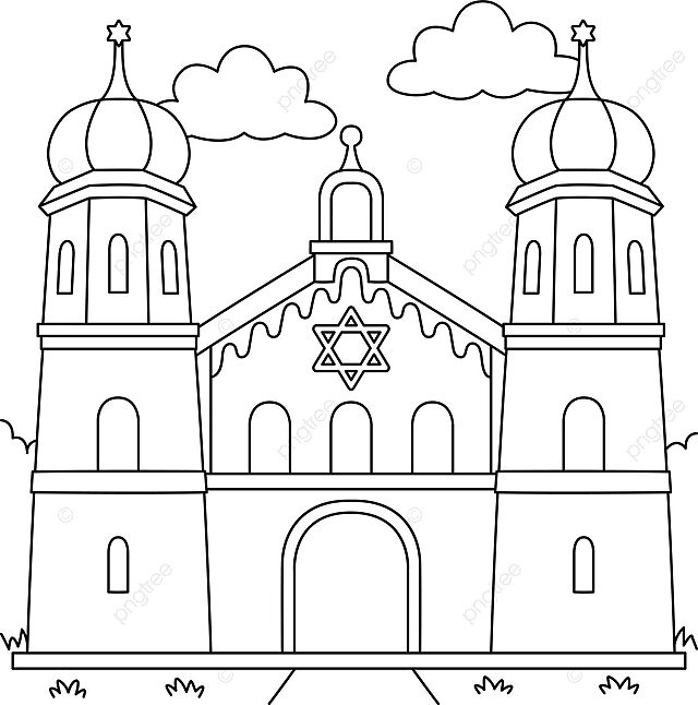 Desenho de hanukkah igreja judaica pãgina para colorir crianãas livro hanukkiah vetor png desenho de livro desenho de igreja desenho de anel imagem png e vetor para download gratuito