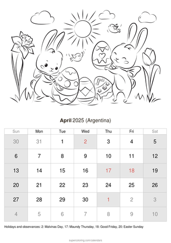 April calendar