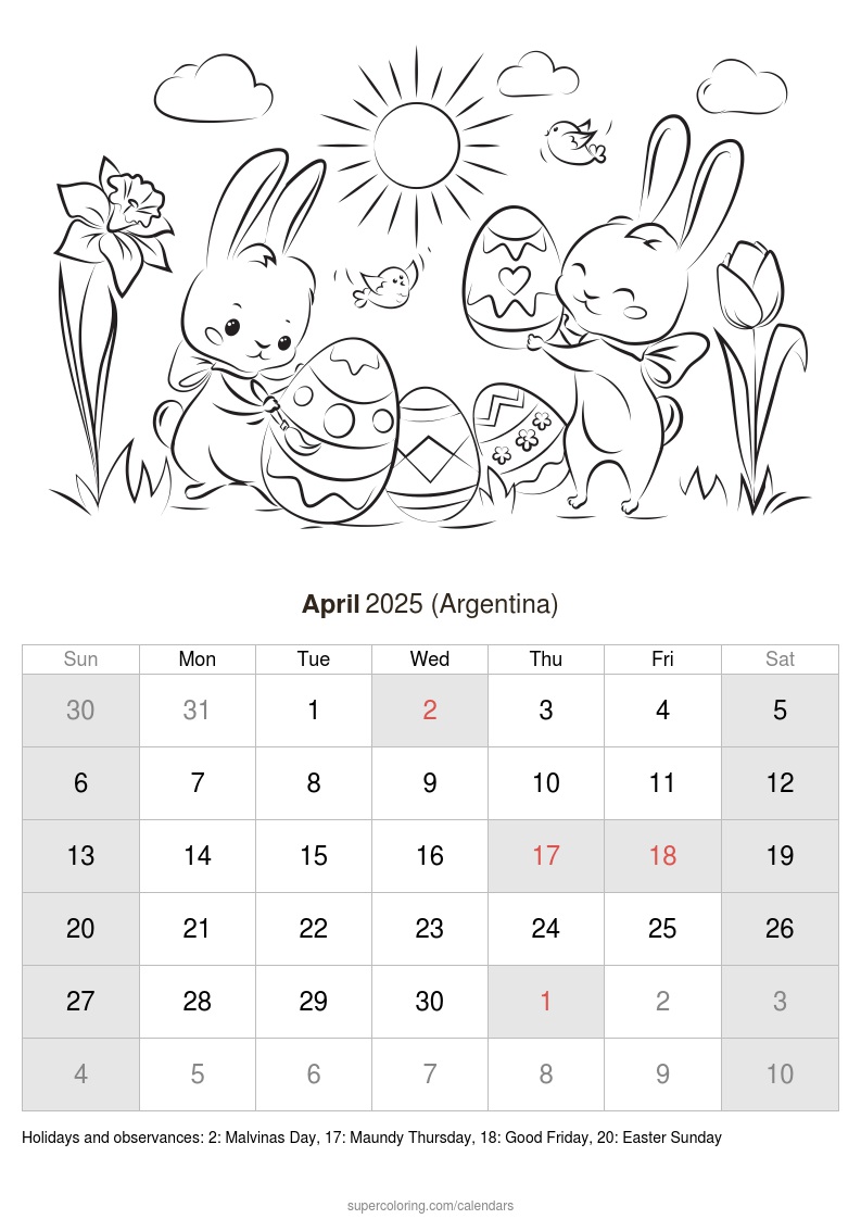 April calendar