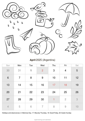 April calendar