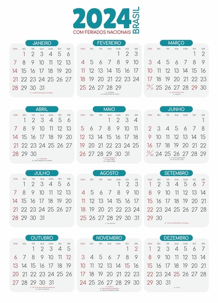 Premium vector calendar brazil national holidays calendar memorative dates and holidays