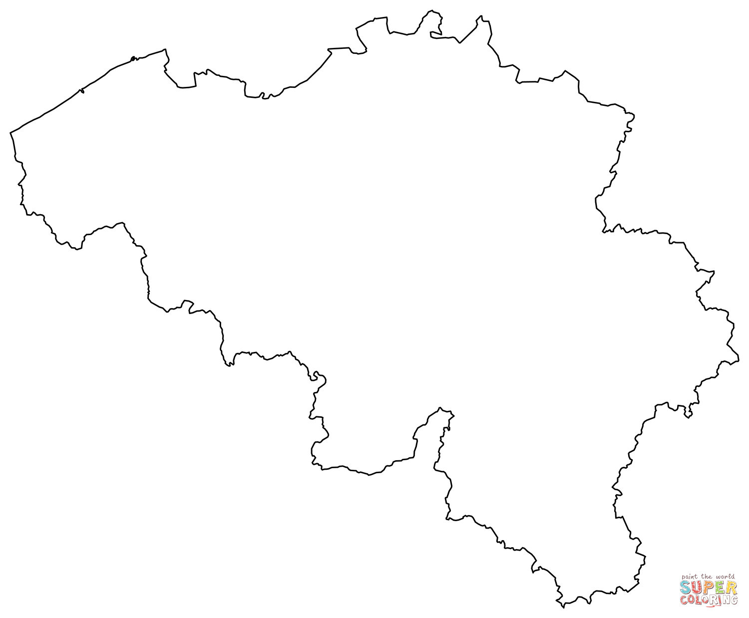 Outline map of belgium coloring page free printable coloring pages