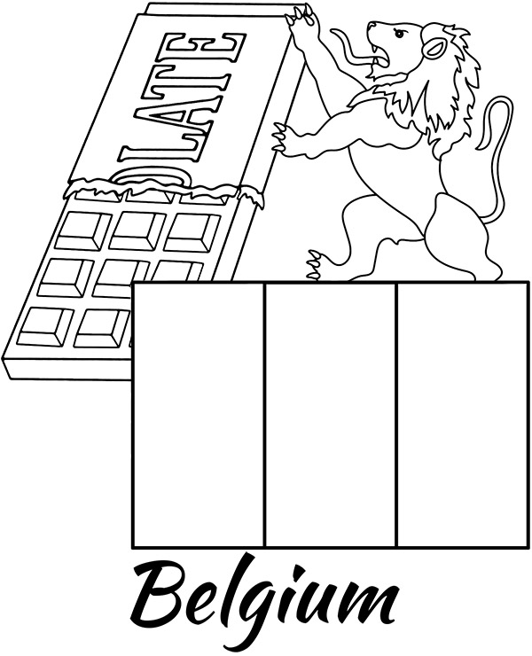 Flag of belgium coloring page