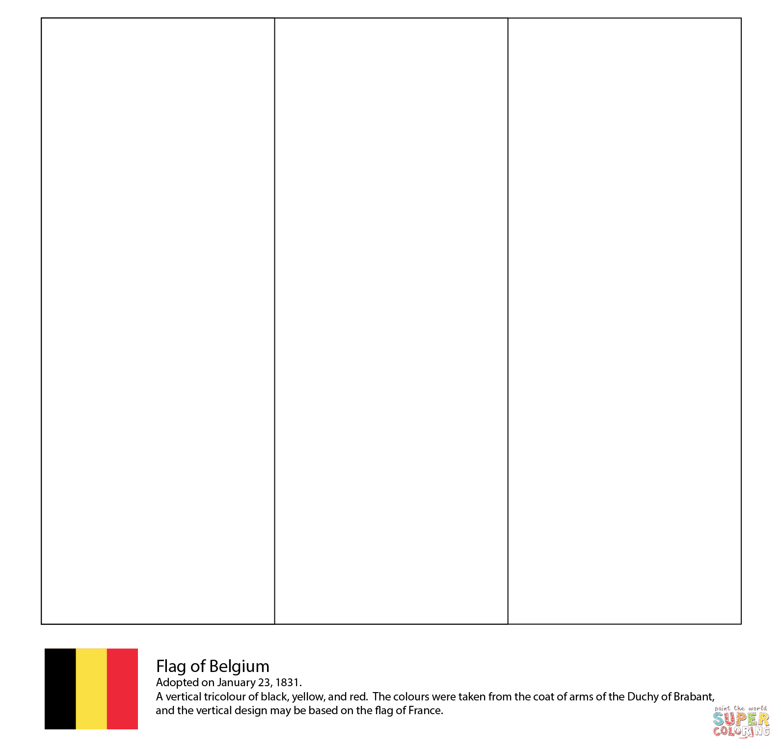 Flag of belgium coloring page free printable coloring pages