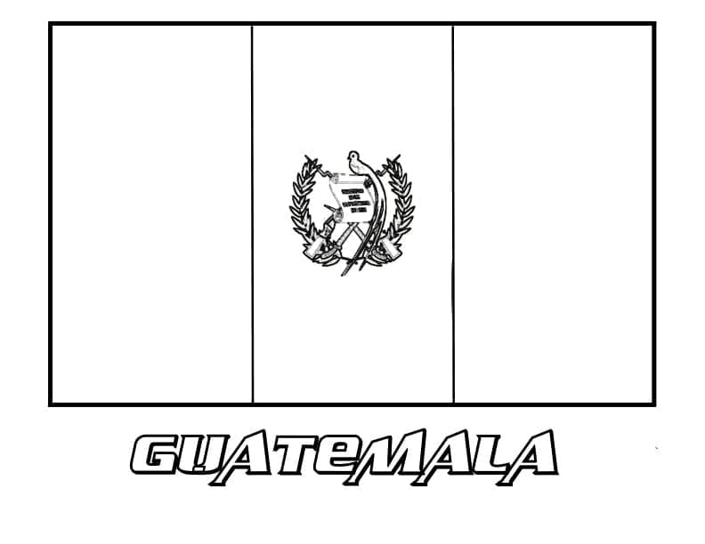 The national flag of guatemala coloring page