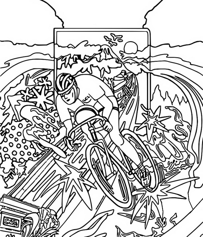 Coloring page bike tour de france