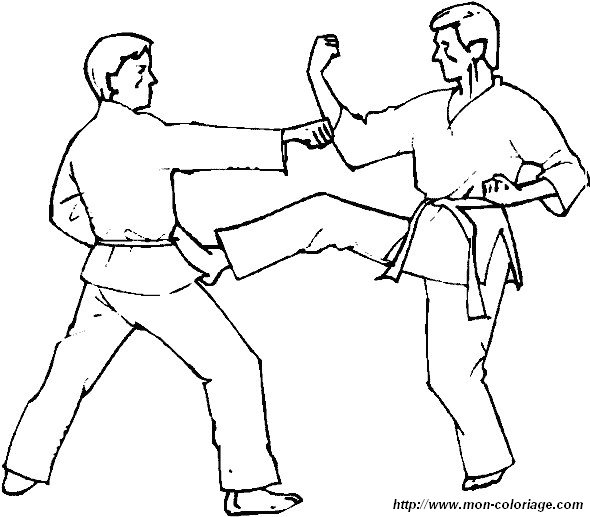 Coloring sport page boxing judo karate coloring page to print out or color online