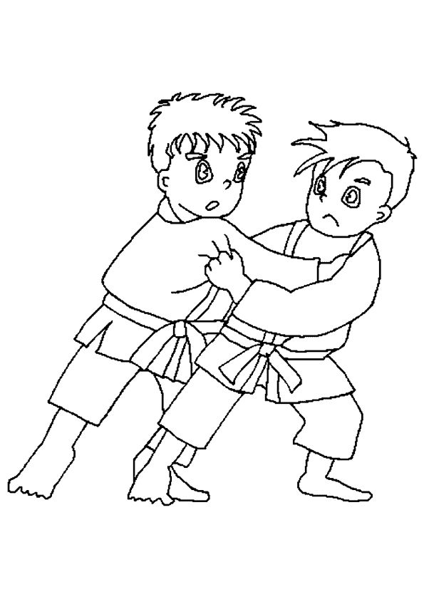 Judo coloring pages for kids