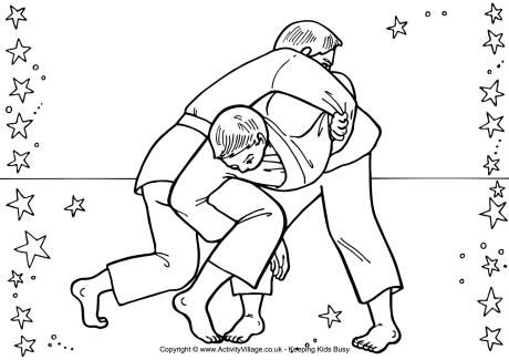 Judo colouring page judo coloring pages color