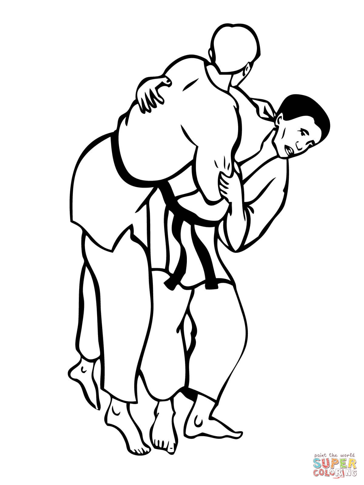 Judo fight coloring page free printable coloring pages