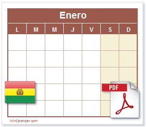 Calendario pdf con dias feriados bolivia