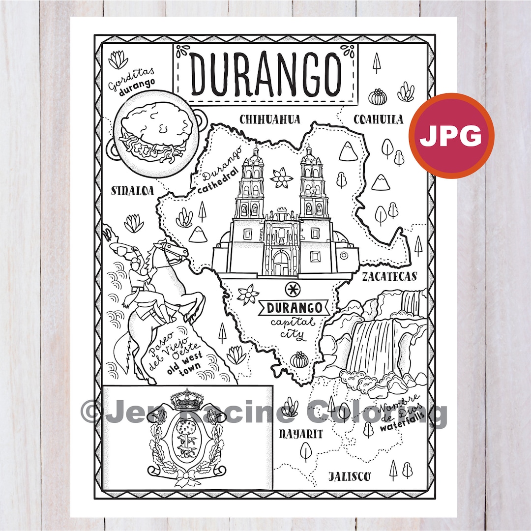 Durango coloring page estado de mãxico estados de mãxico bandera ida monumentos pãgina para colorear jpg descargar