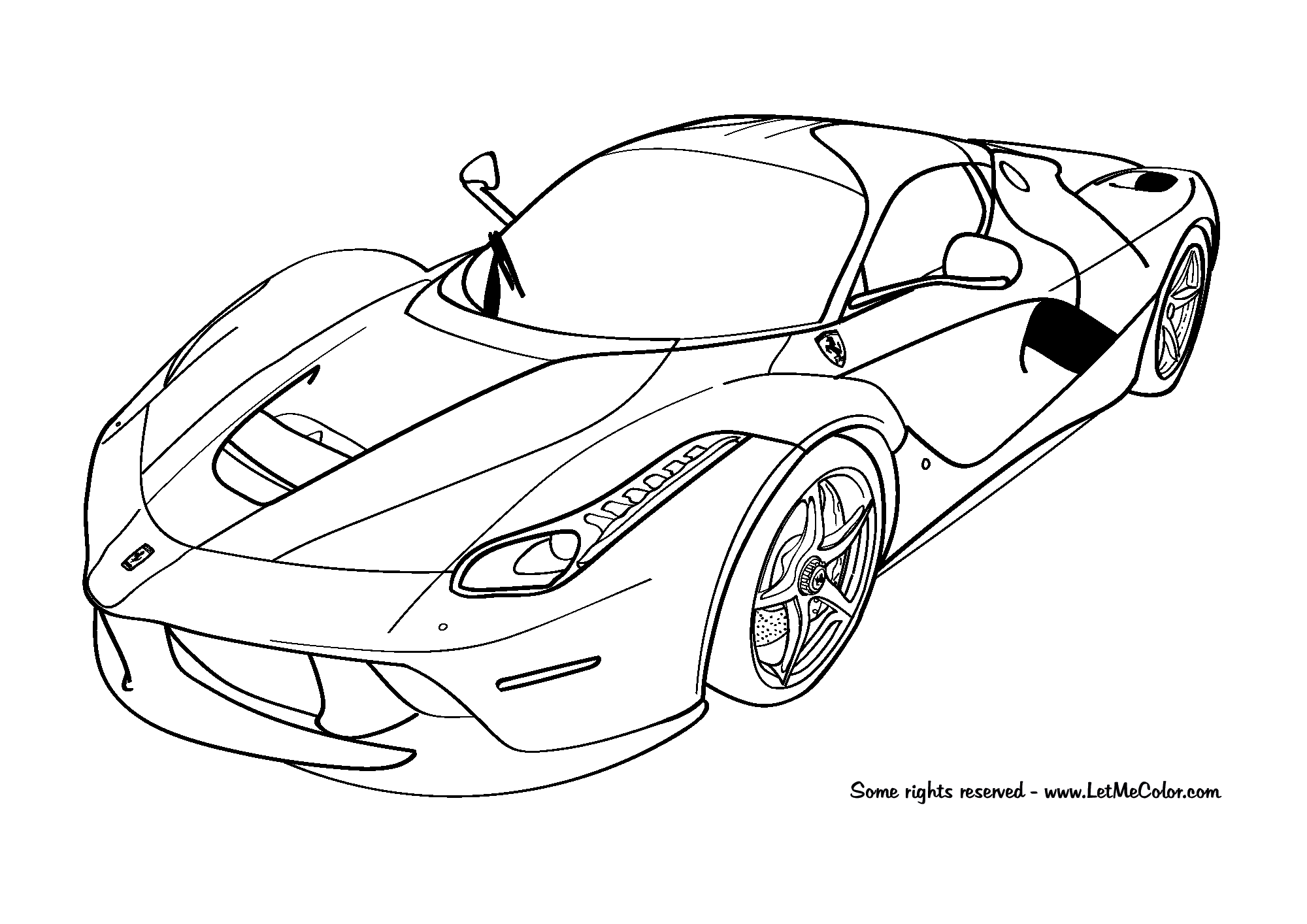 Ferrari laferrari coloring page