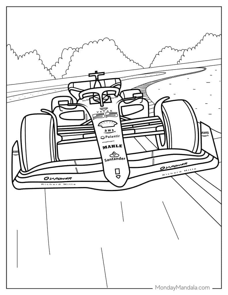 Ferrari coloring pages free pdf printables