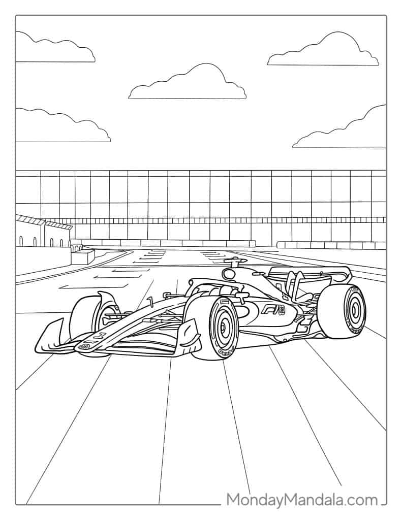 Race car coloring pages free pdf printables