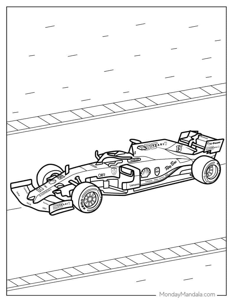 Ferrari coloring pages free pdf printables