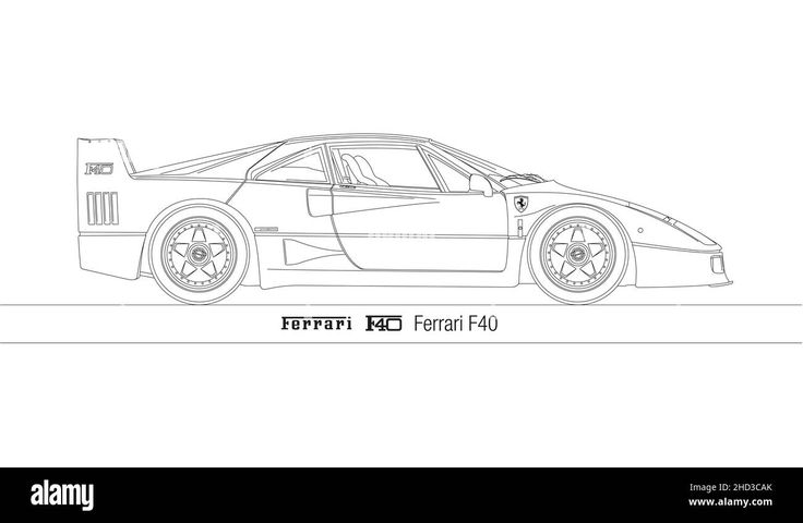 Ferrari f vintage super car italian design vector illustration outline stock photo